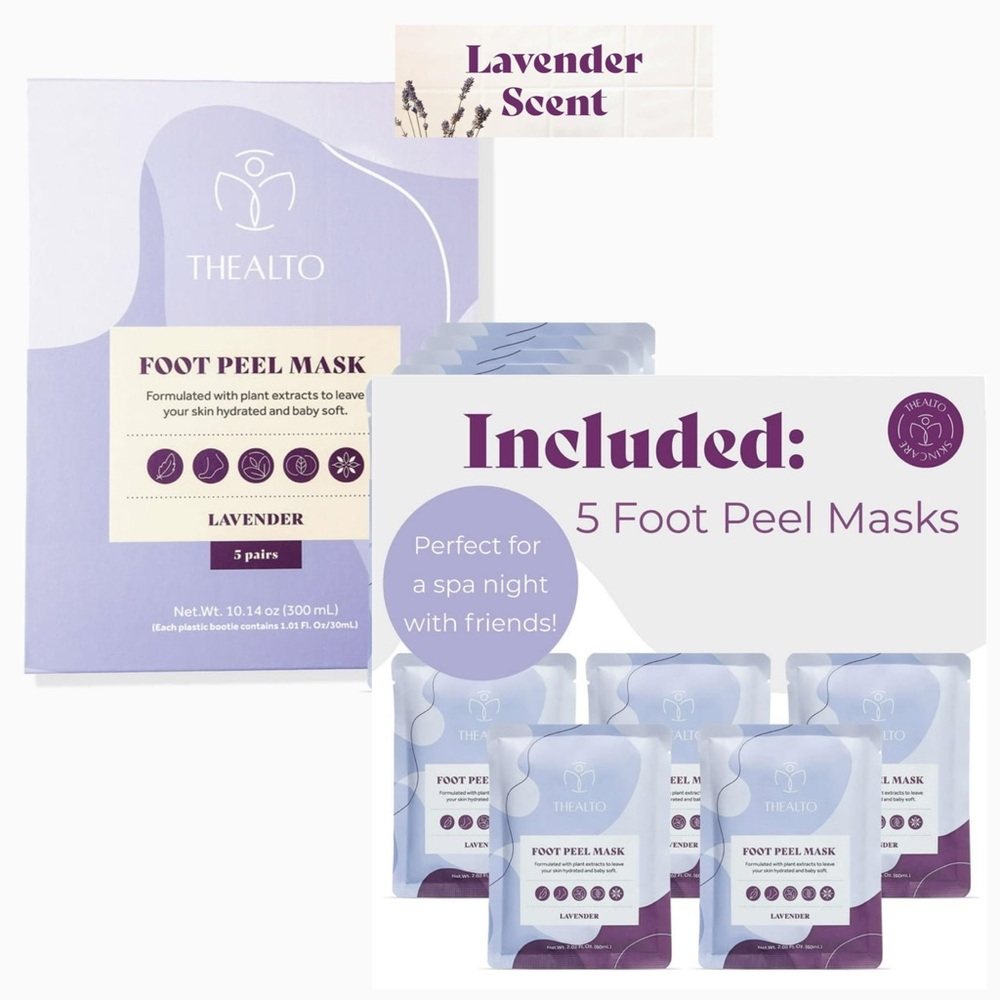 Thealto Lavender Foot Peel Mask Set of Five
